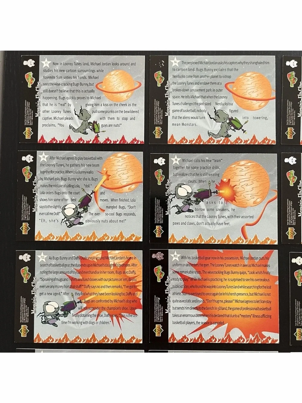 1996 Upper Deck Space Jam Marvins Flip Clips 24 Cards